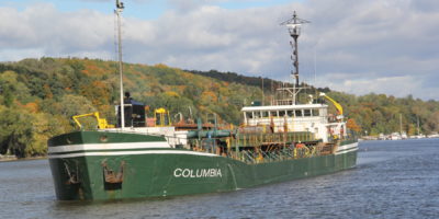 Dutra Dredging Company's Hopper Dredge Columbia Sails Toward the Project