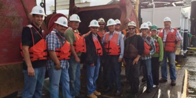 The Dutra Group on Board the Paula Lee Clamshell Dredge