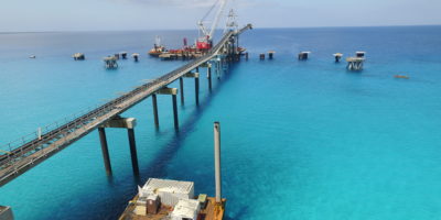 Weeks Marine's #571 Constructing a Marine Terminal for Morton Salt in Inagua, Bahamas
