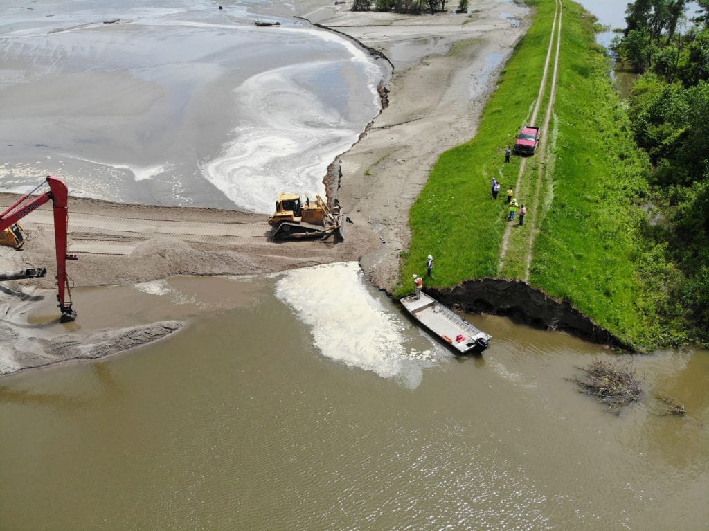 GLDD Emergency Response Efforts: Missouri River Levee Breach | Dredging ...